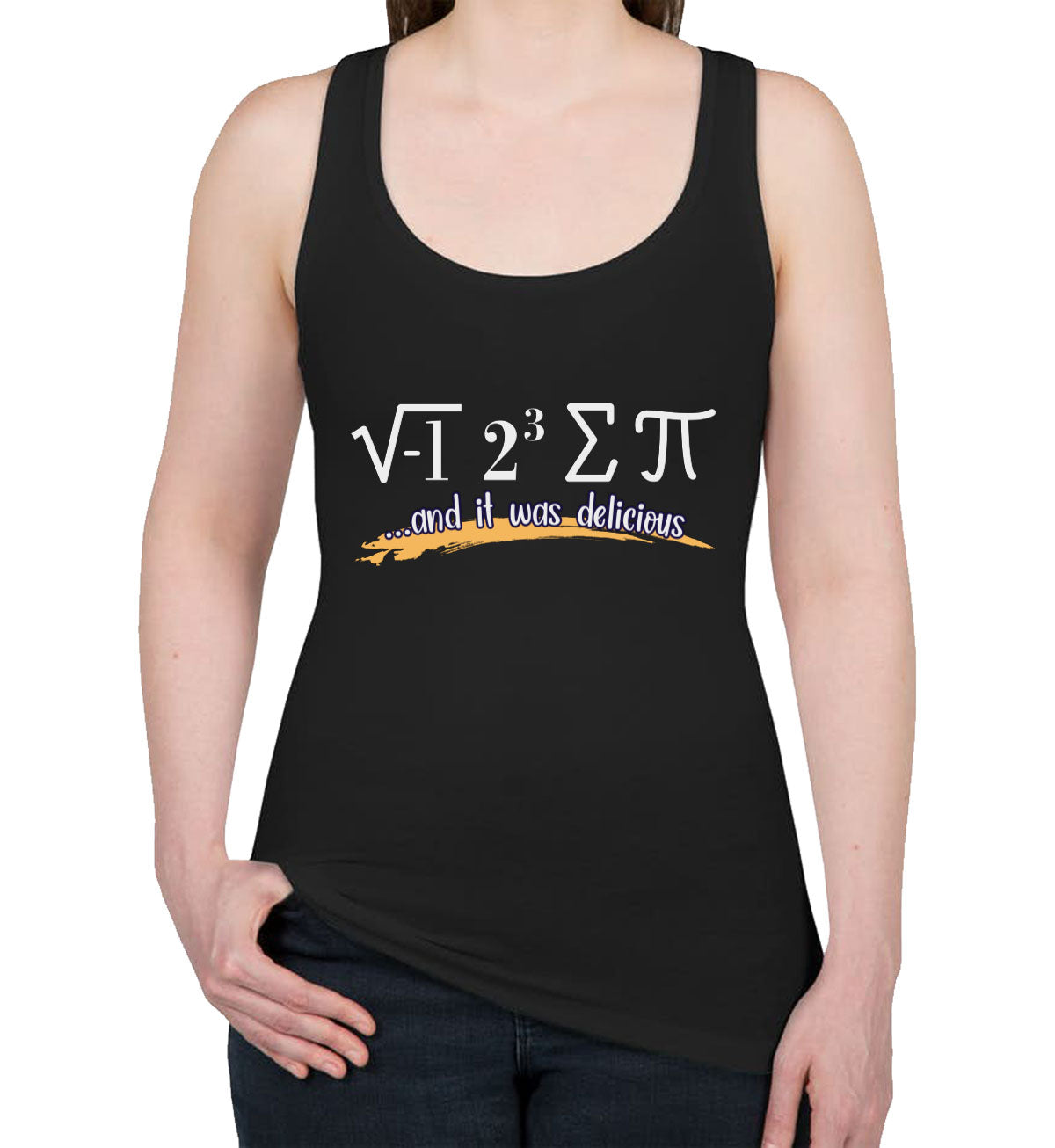 I Ate Some Pie and It Was Delicious Pi Day Math Women's Racerback Tank Top