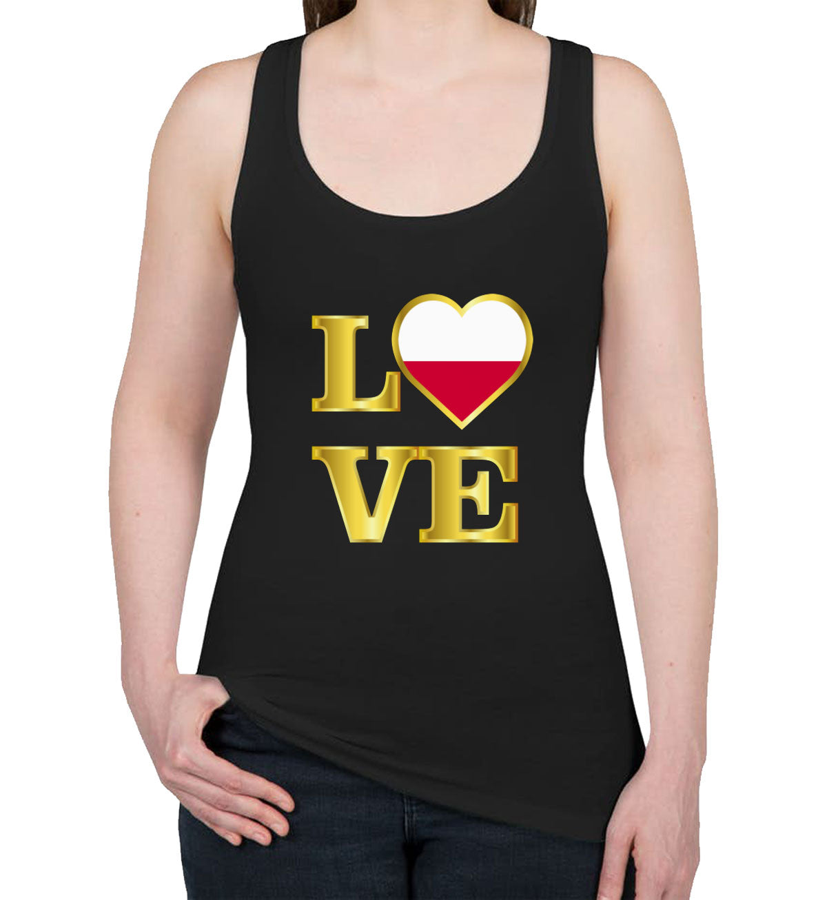 Poland Love Women's Racerback Tank Top