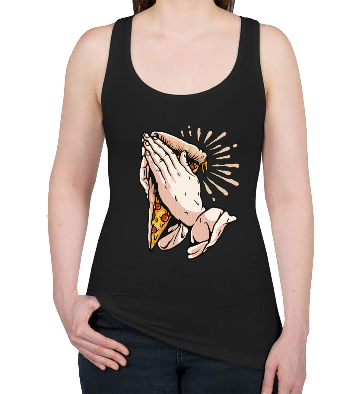 Pray For Pizza Women's Racerback Tank Top