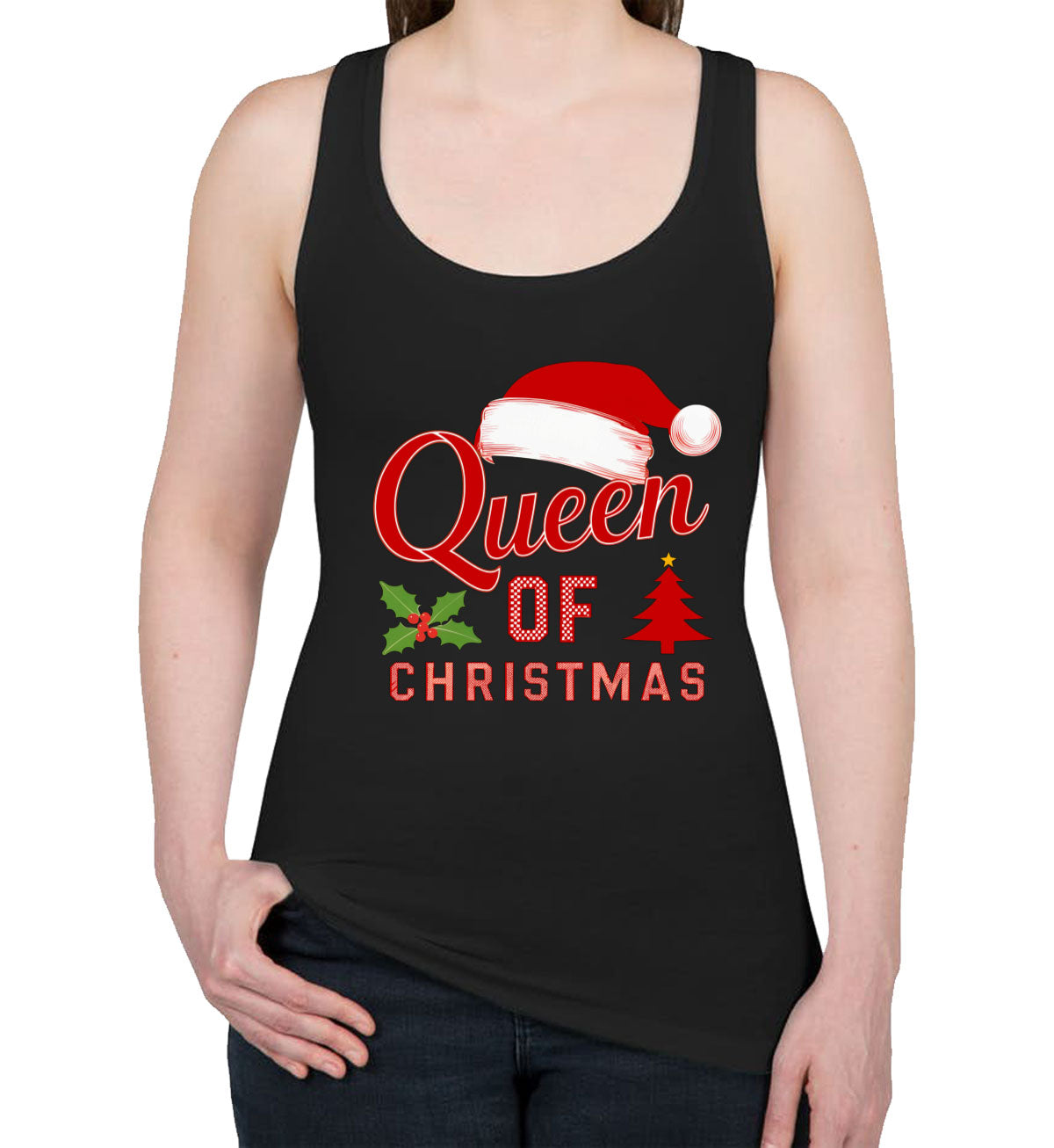 Queen Of Christmas Women's Racerback Tank Top