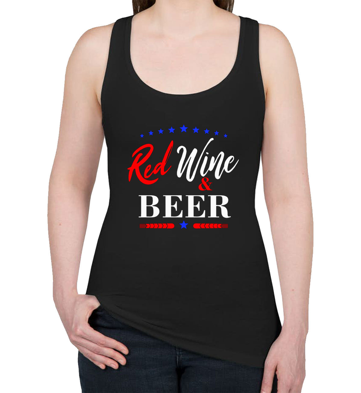 Red Wine And Beer Women's Racerback Tank Top