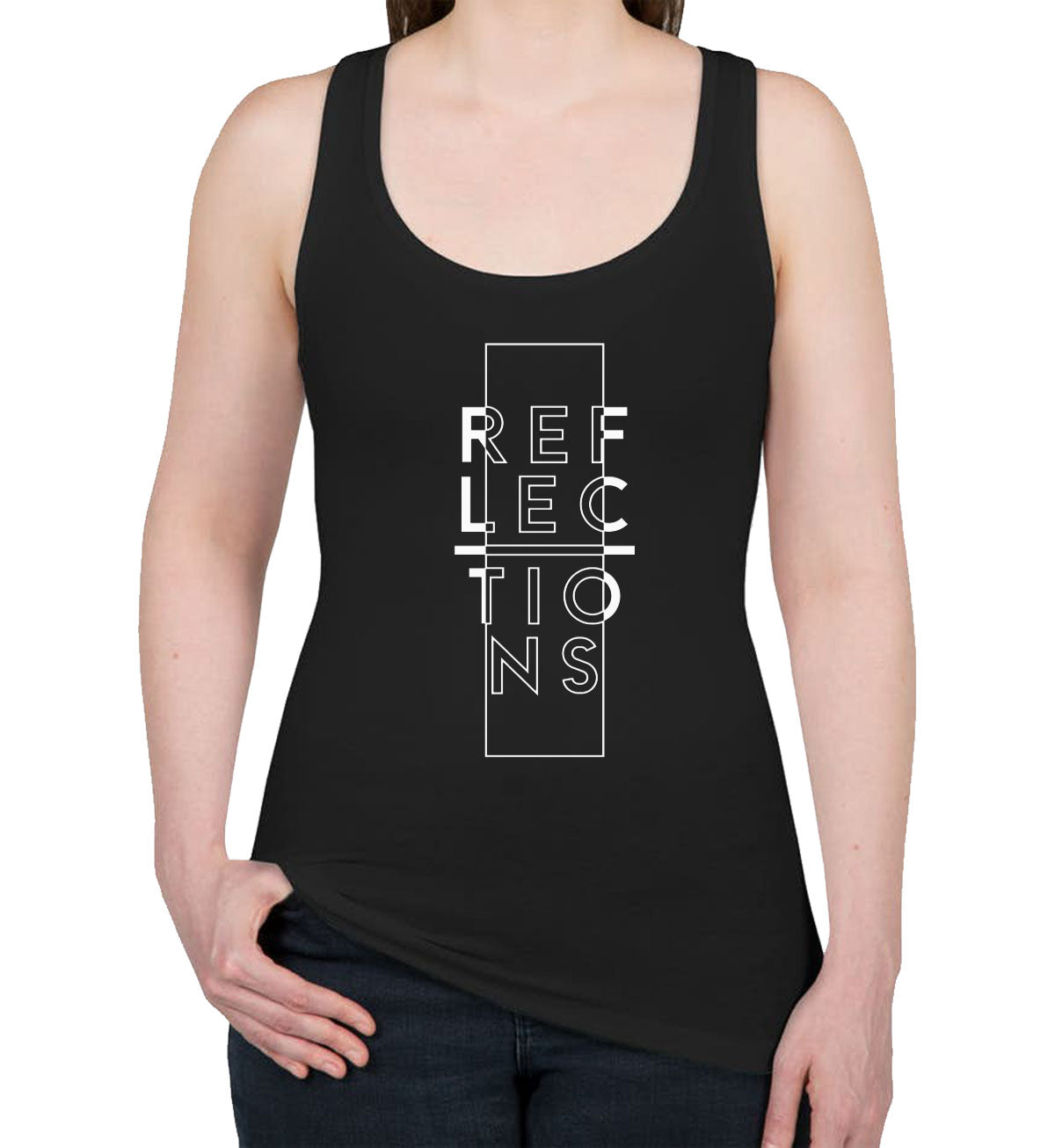 Reflections Typography Women's Racerback Tank Top
