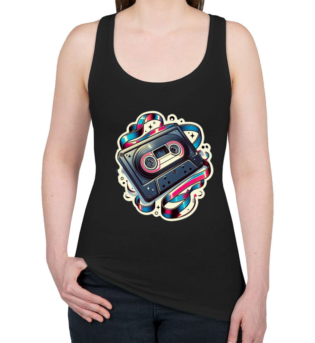 Retro Mixtape Women's Racerback Tank Top