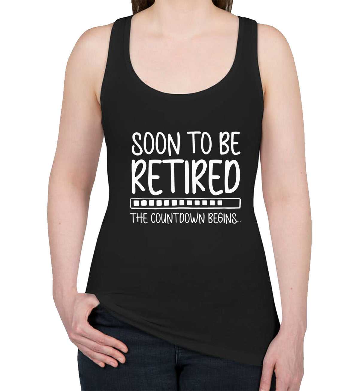 Soon To Be Retired The Countdown Begins Women's Racerback Tank Top