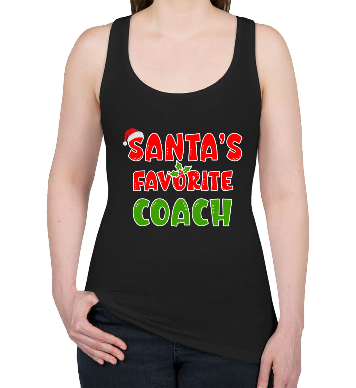 Santa's Favorite Coach Women's Racerback Tank Top