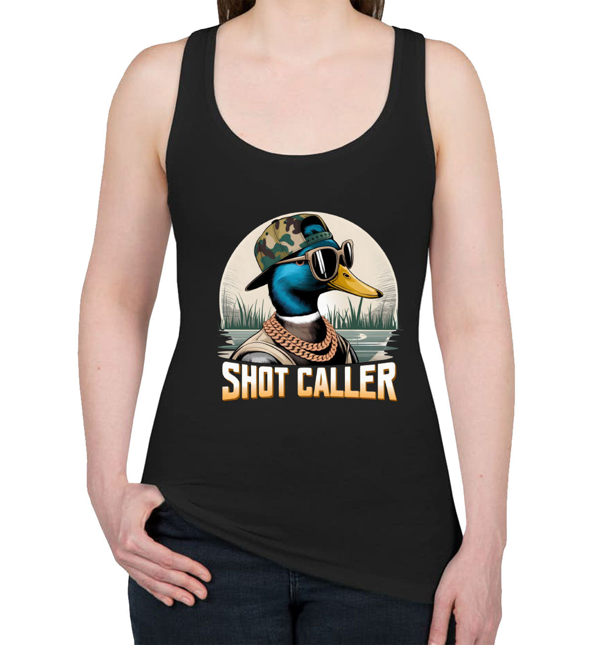Shot Caller Duck Hunting Women's Racerback Tank Top
