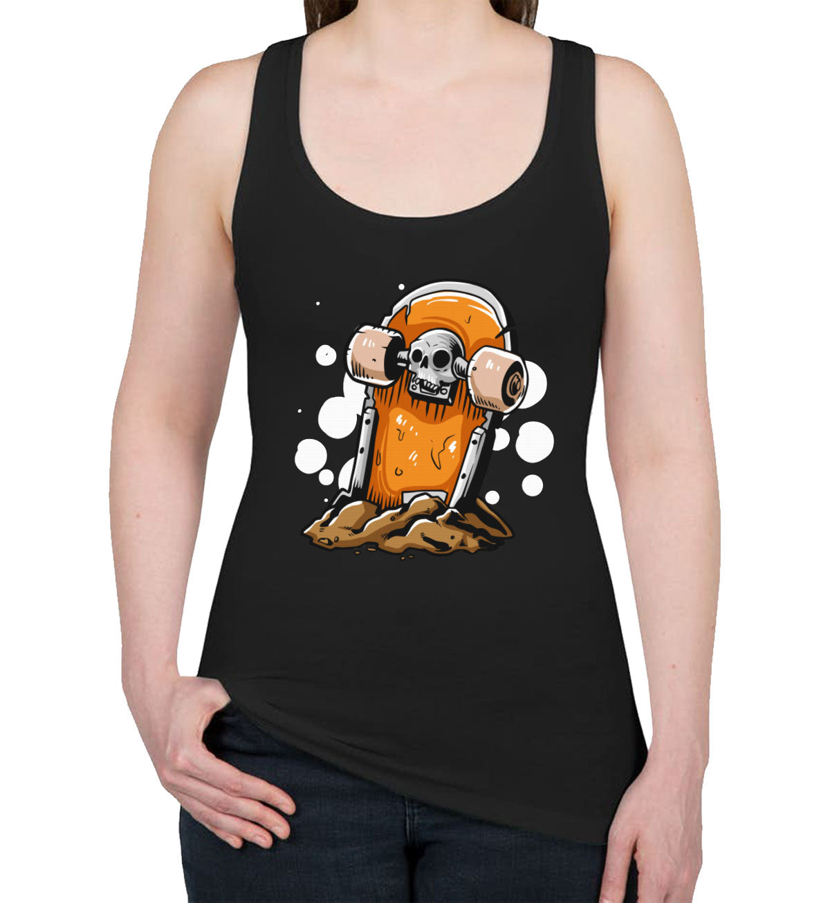 Skateboard Tombstone Women's Racerback Tank Top