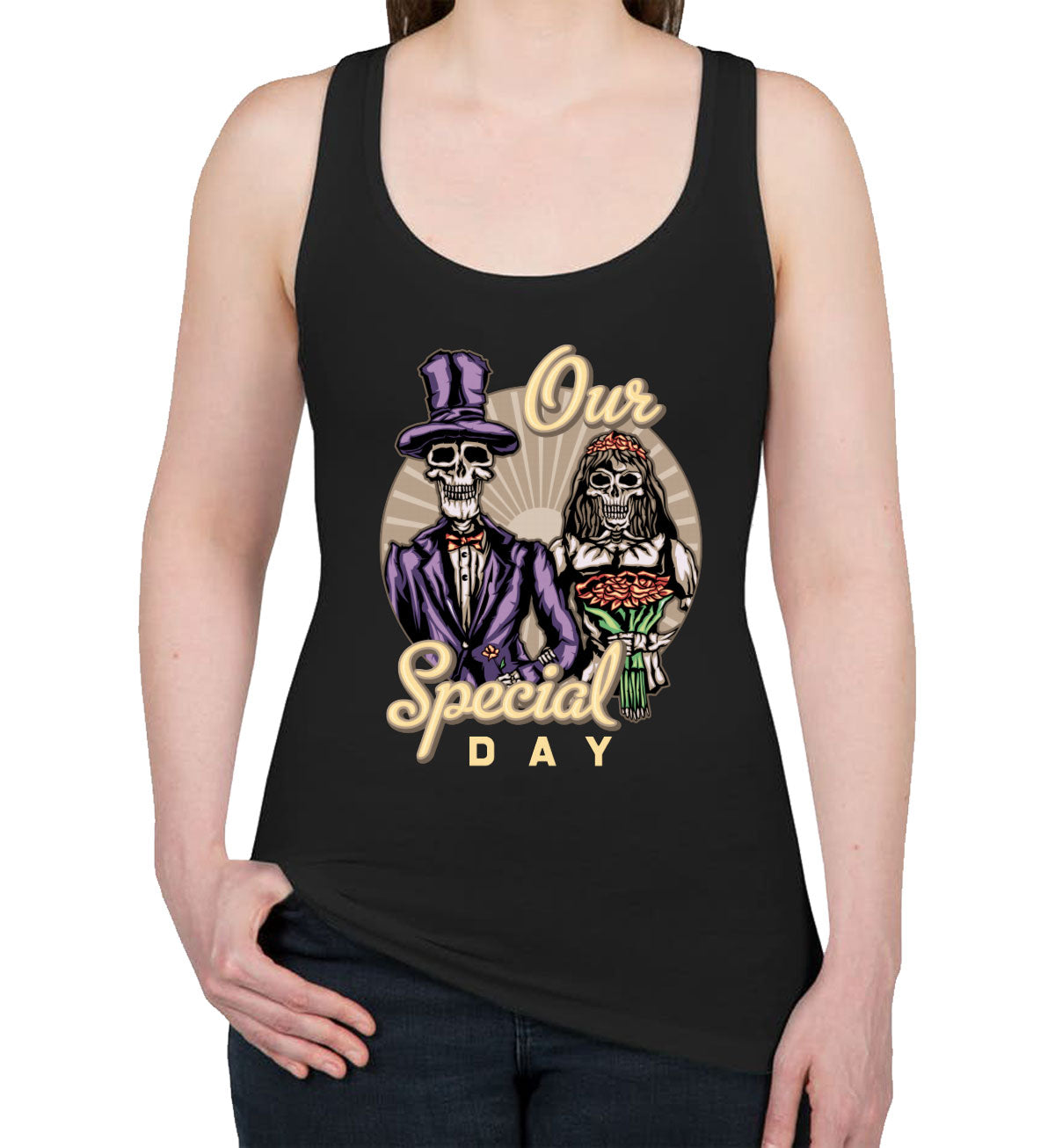 Skeleton Couple Women's Racerback Tank Top