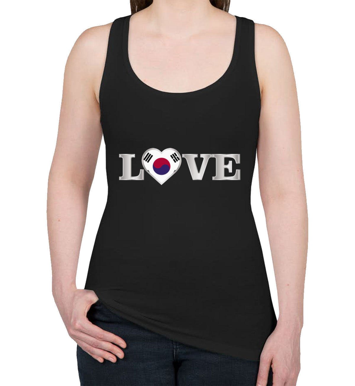 South Korea Love Women's Racerback Tank Top