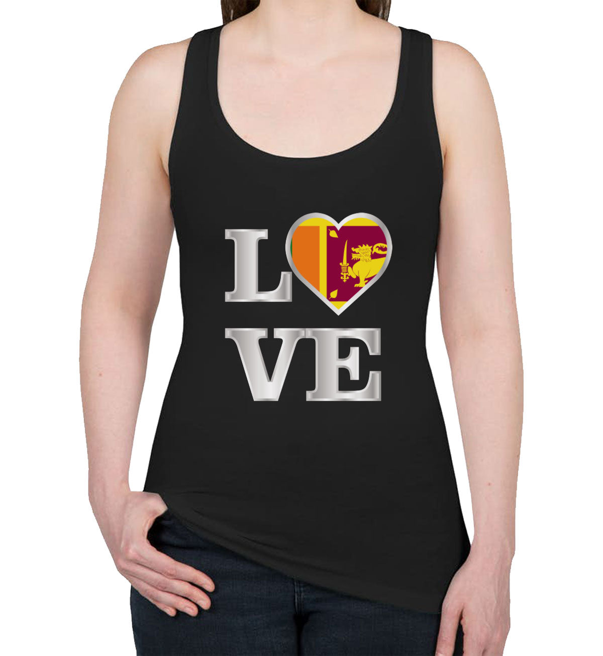 Sri Lanka Love Women's Racerback Tank Top