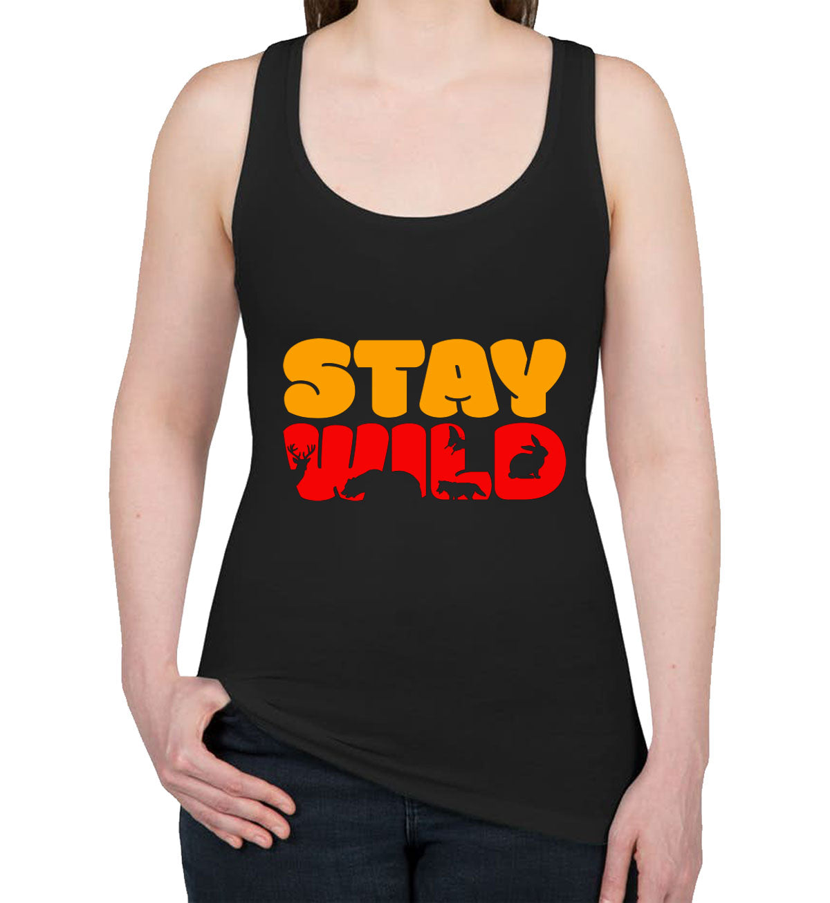 Stay Wild Camp Women's Racerback Tank Top