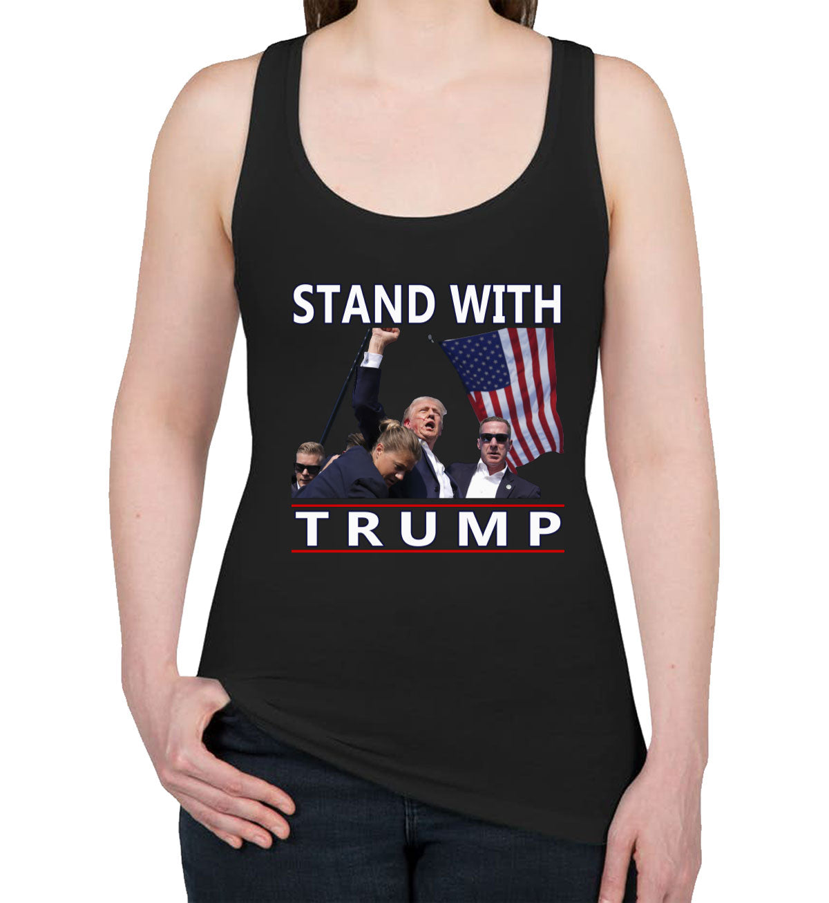 Stand With Trump Women's Racerback Tank Top