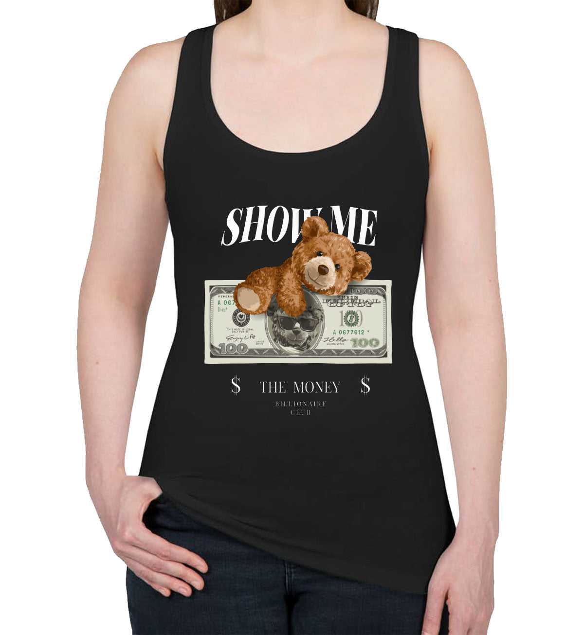 Teddy Bear Money Women's Racerback Tank Top