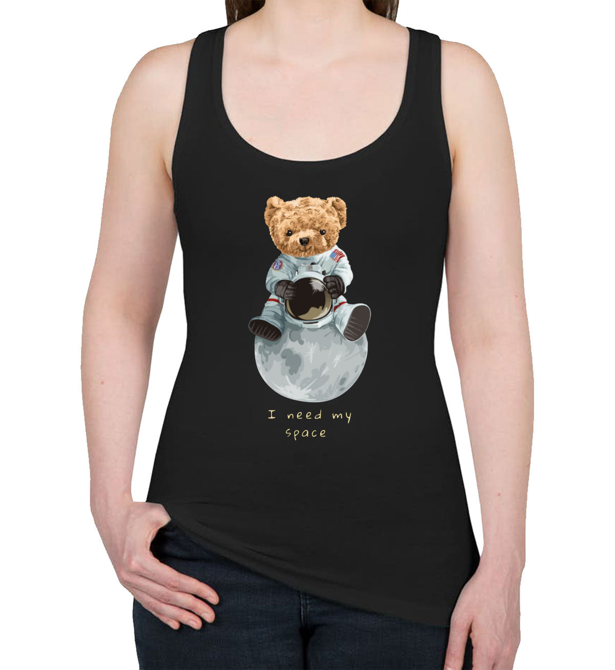 Teddy Bear Astronaut Women's Racerback Tank Top