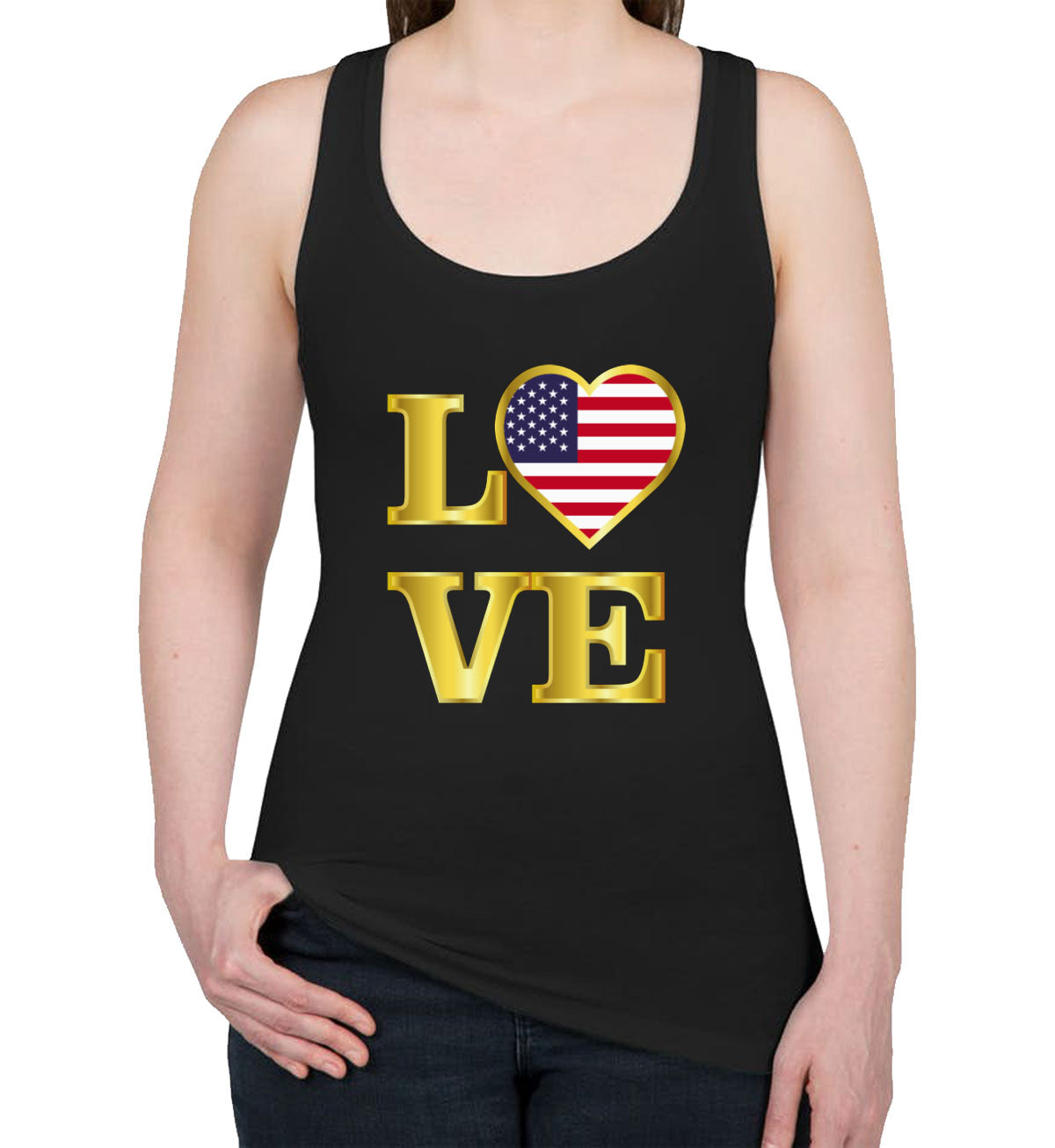 USA Love Women's Racerback Tank Top