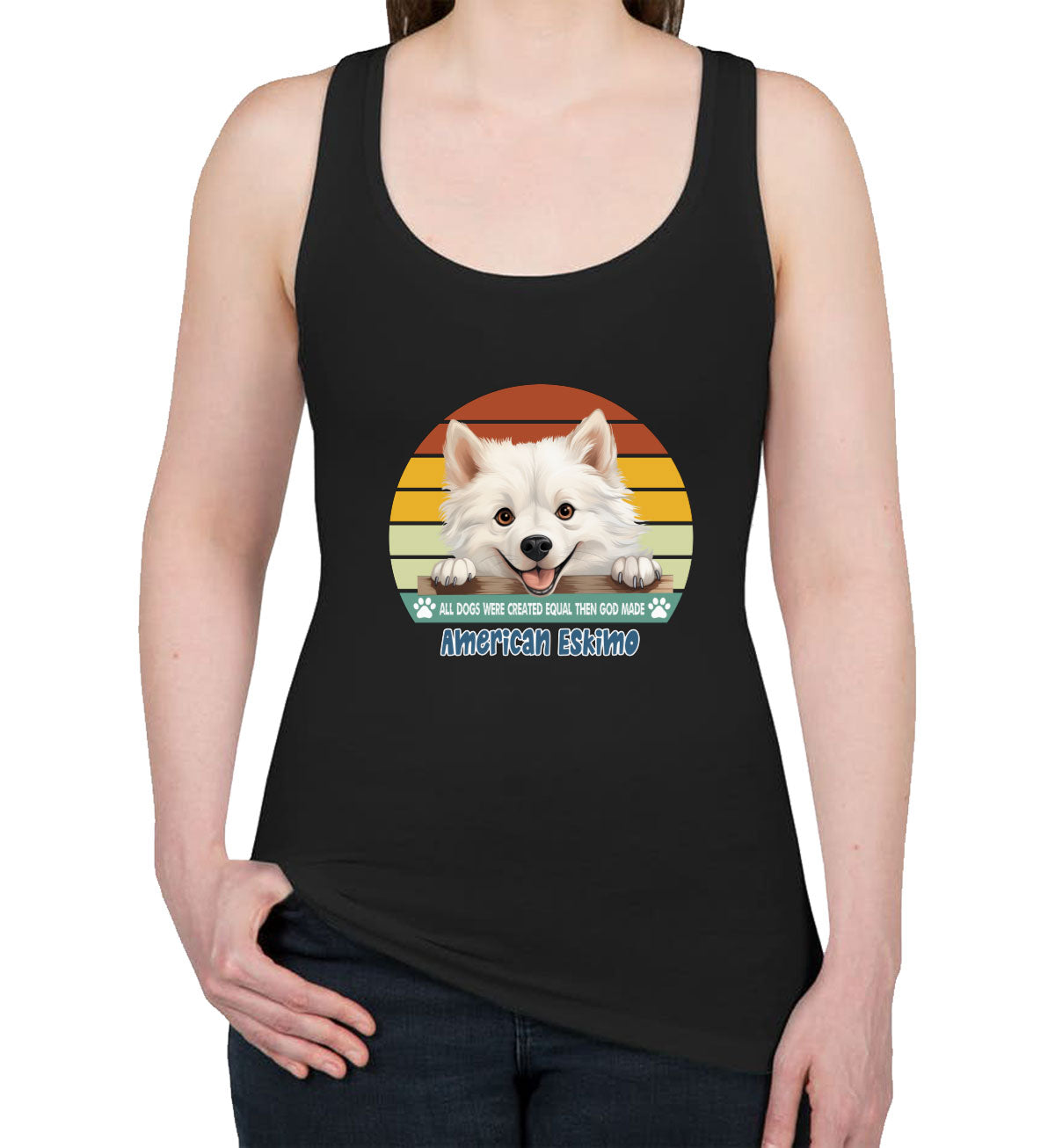 All Dogs Were Created Equal American Eskimo Women's Racerback Tank Top