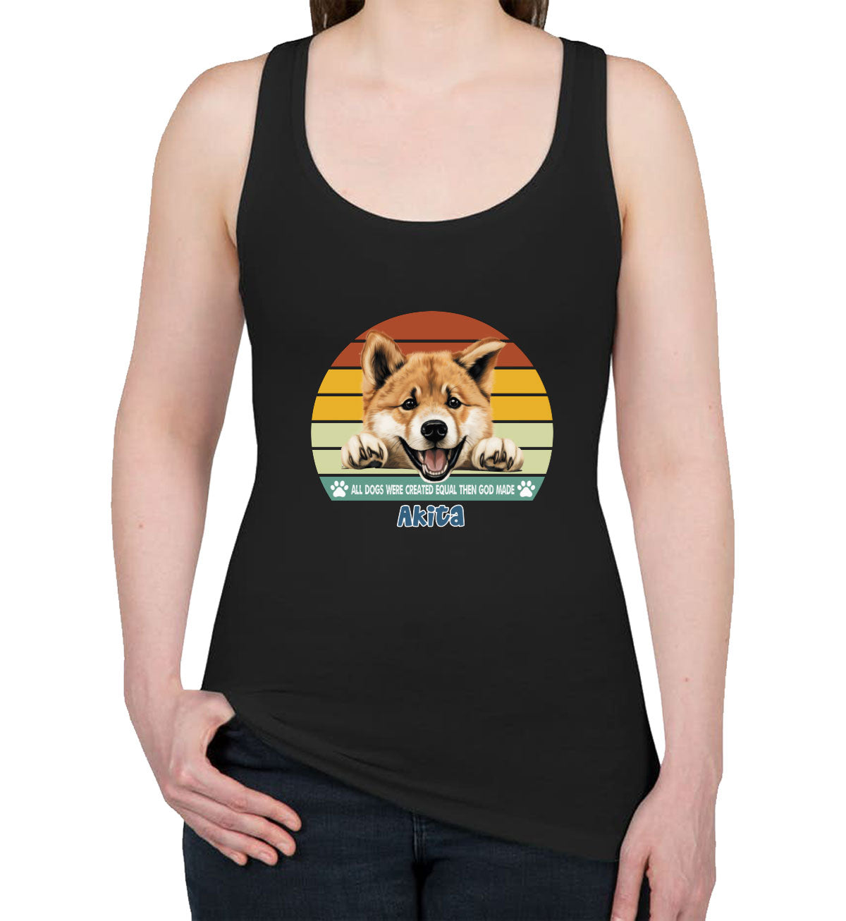 All Dogs Were Created Equal Akita Women's Racerback Tank Top