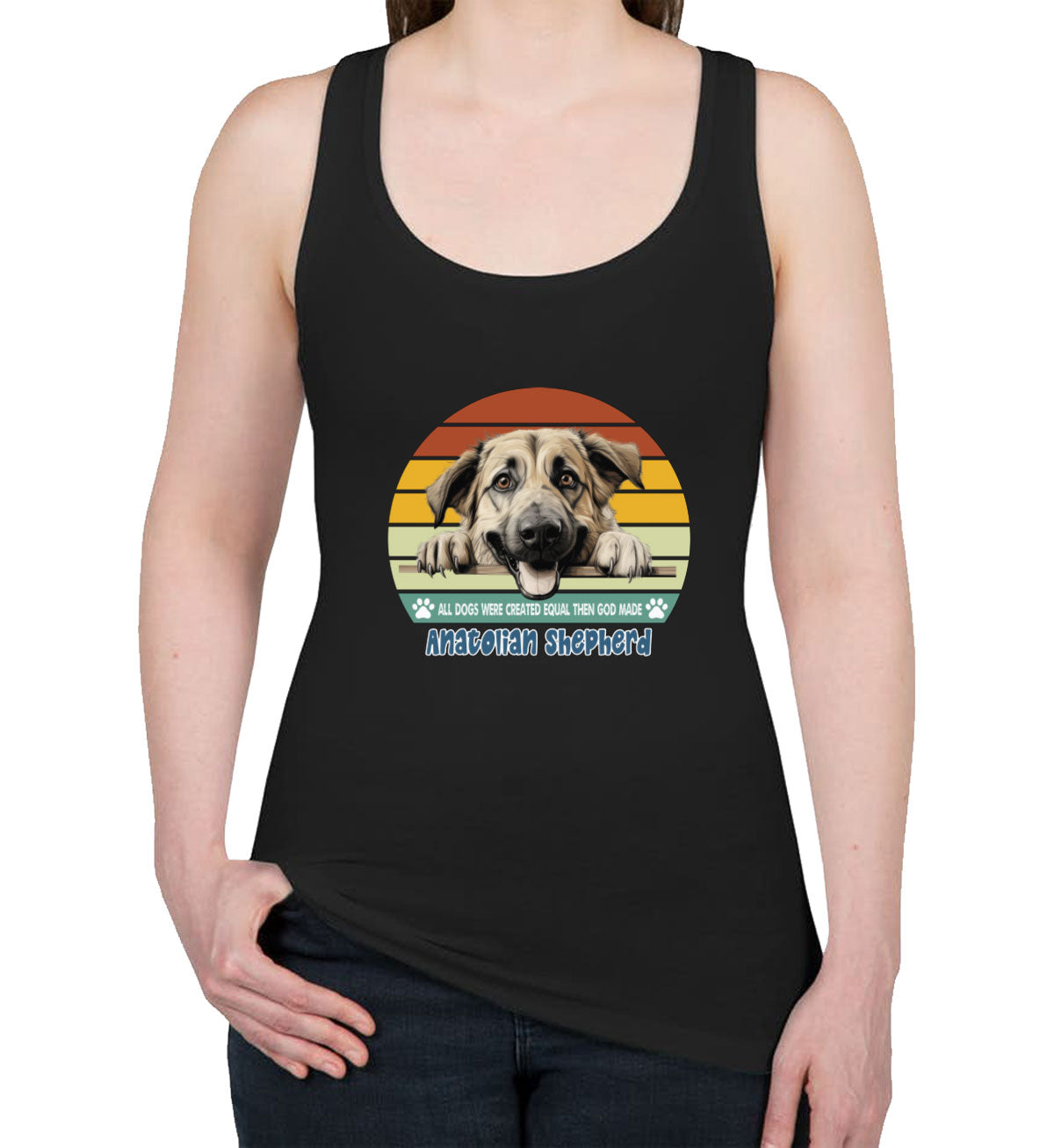 All Dogs Were Created Equal Anatolian Shepherd Women's Racerback Tank Top