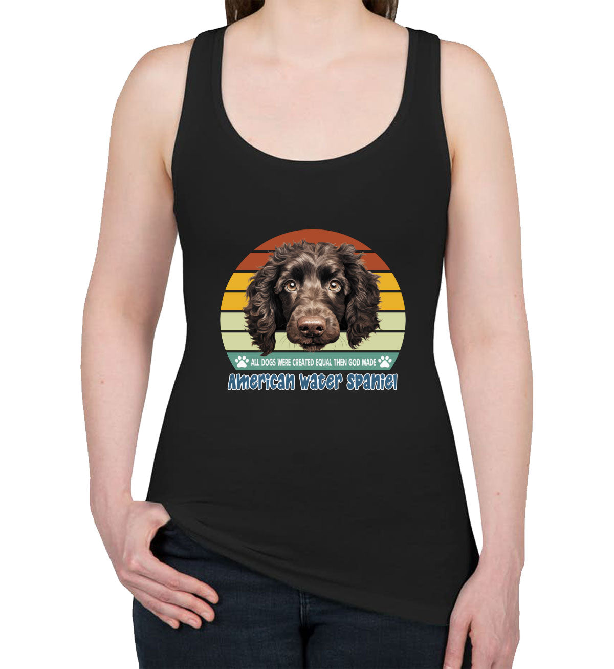 All Dogs Were Created Equal American Water Spaniel Women's Racerback Tank Top