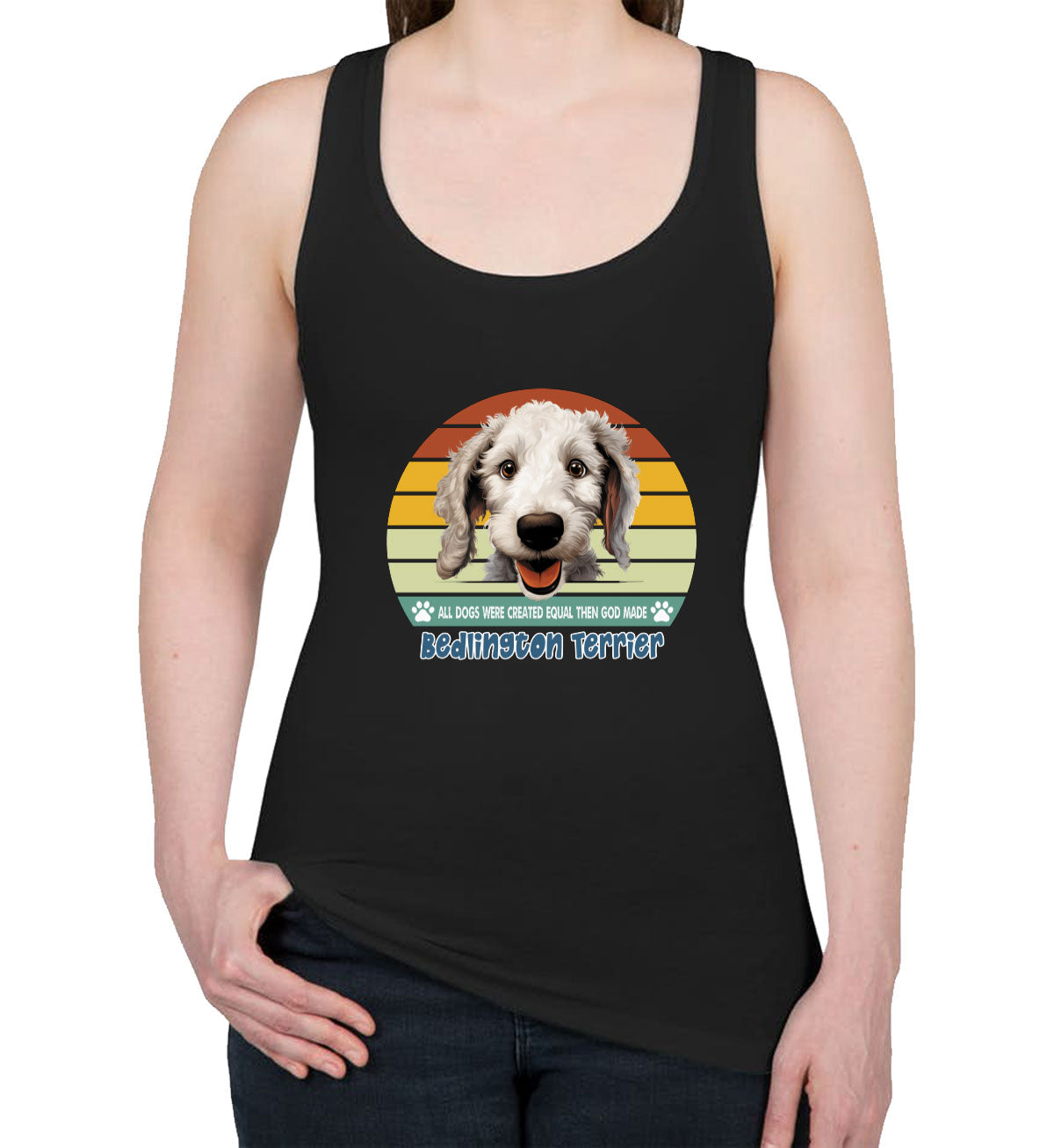 All Dogs Were Created Equal Bedlington Terrier Women's Racerback Tank Top