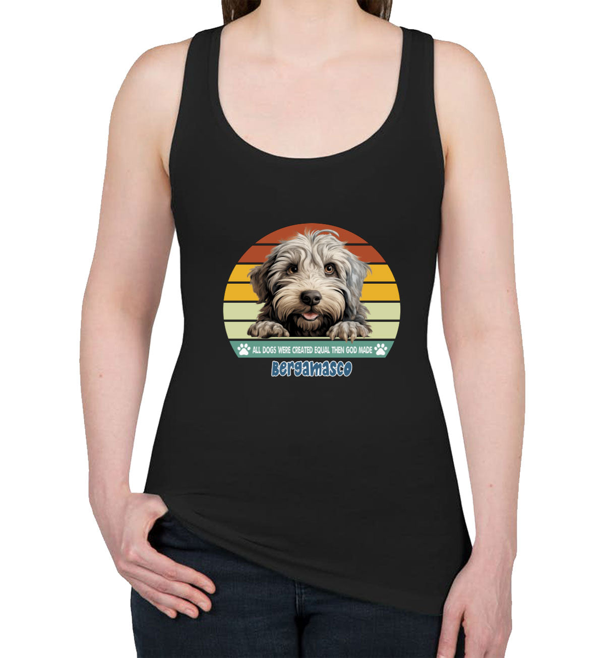 All Dogs Were Created Equal Bergamasco Women's Racerback Tank Top