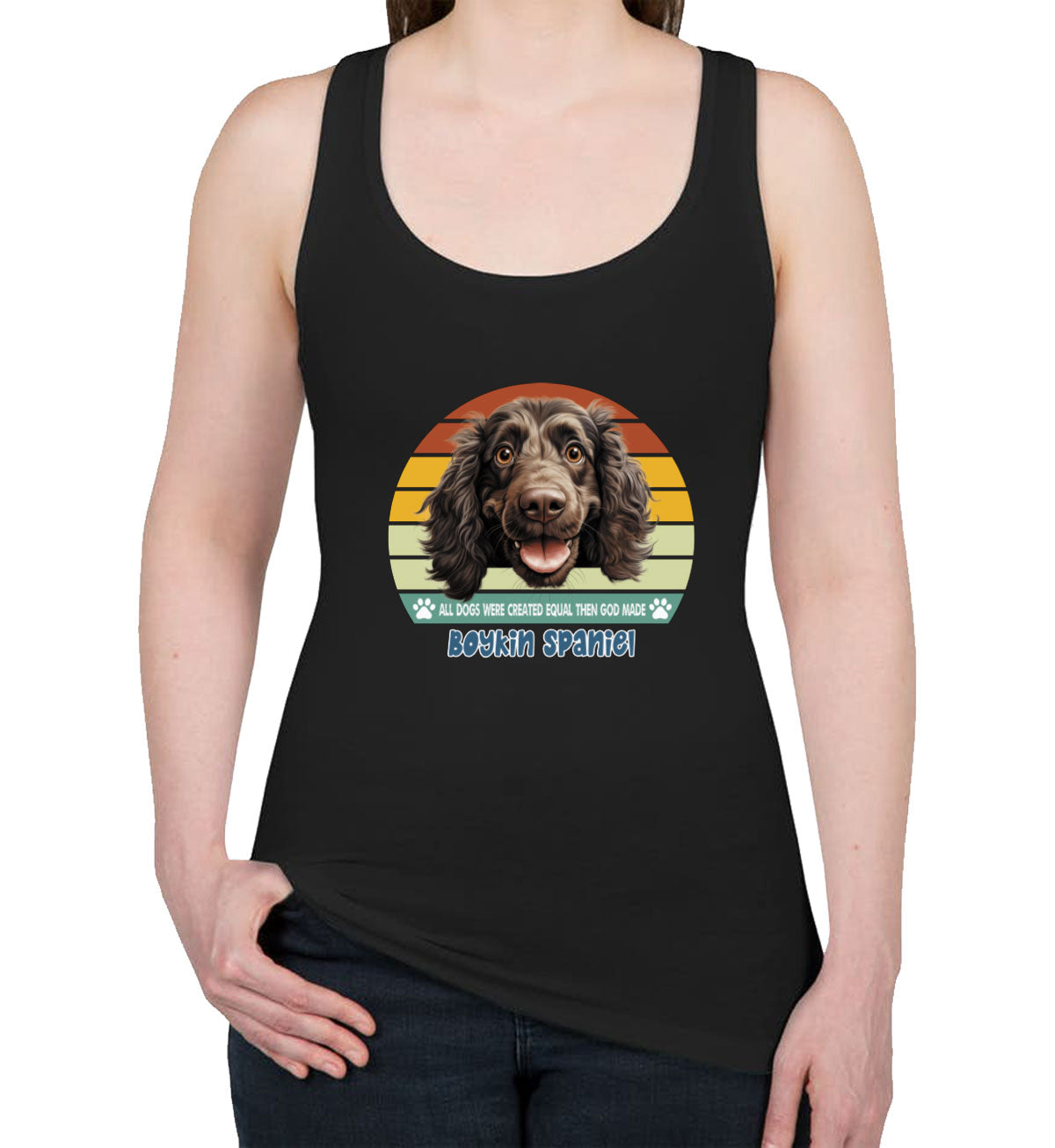 All Dogs Were Created Equal Boykin Spaniel Women's Racerback Tank Top