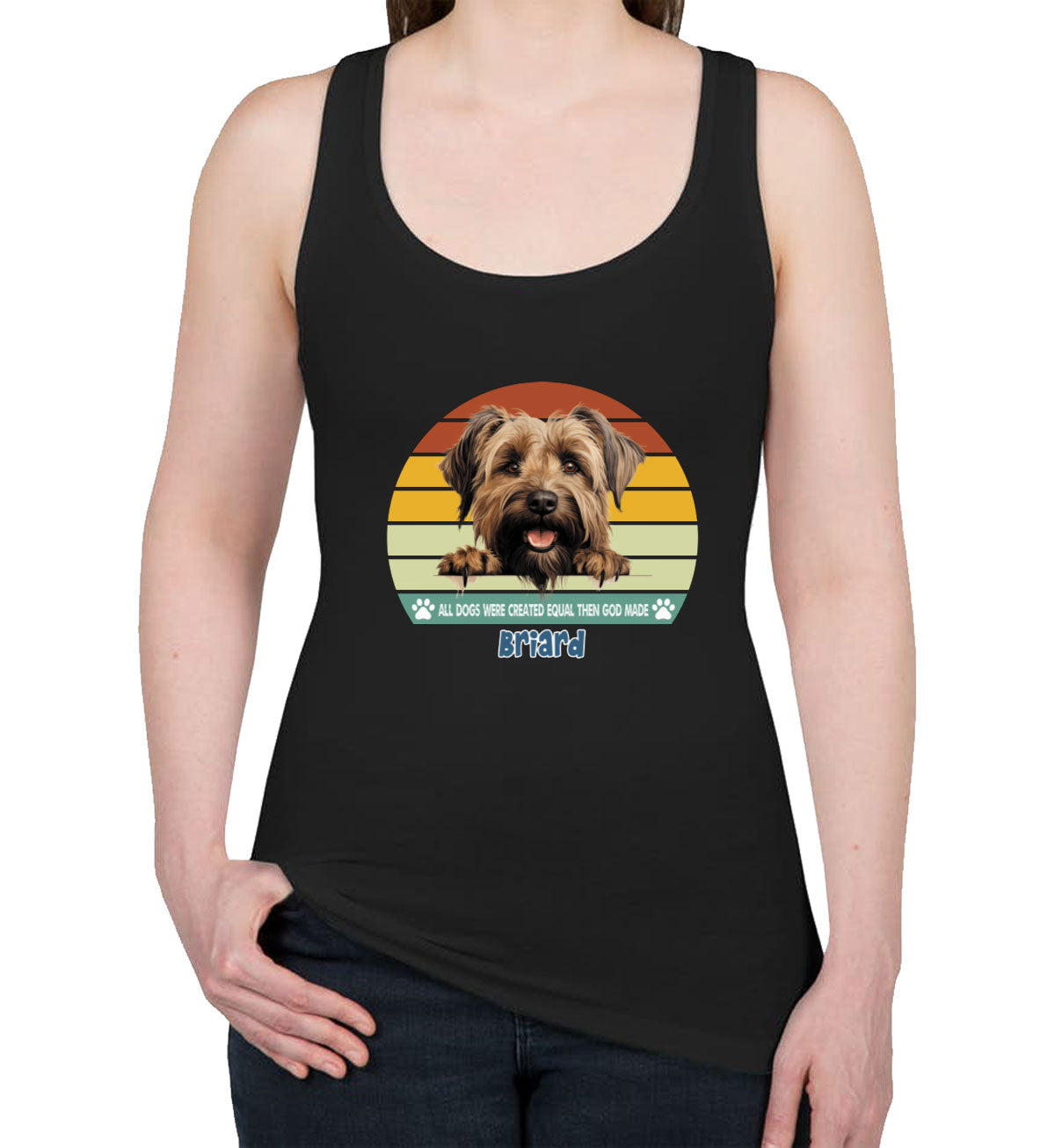 All Dogs Were Created Equal Briard Women's Racerback Tank Top