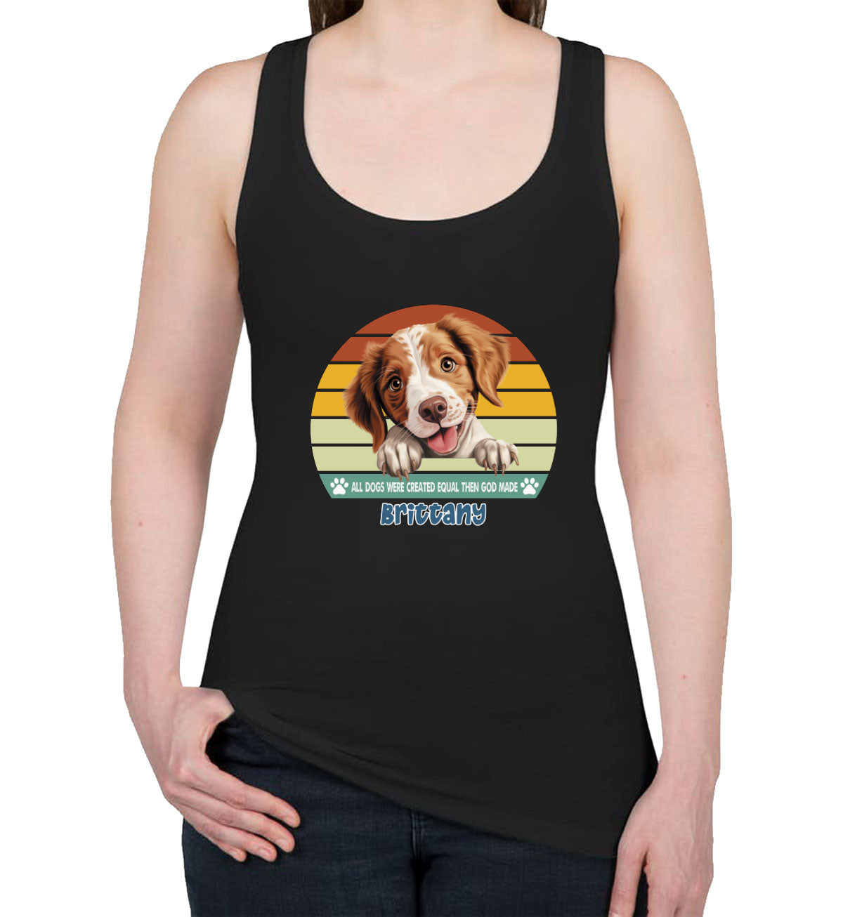 All Dogs Were Created Equal Brittany Women's Racerback Tank Top