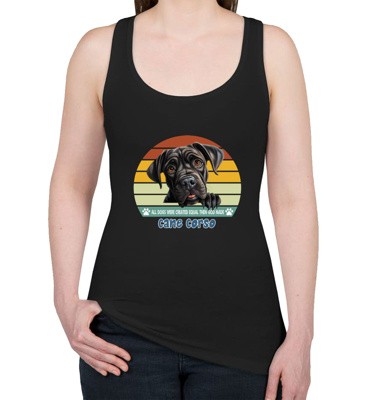 All Dogs Were Created Equal Cane Corso Women's Racerback Tank Top