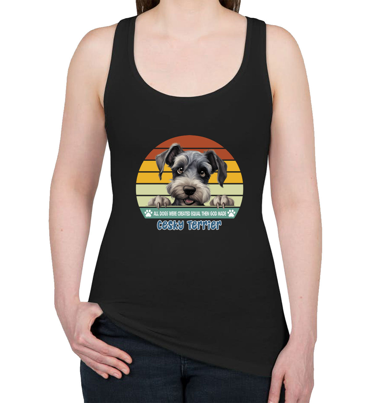 All Dogs Were Created Equal Cesky Terrier Women's Racerback Tank Top