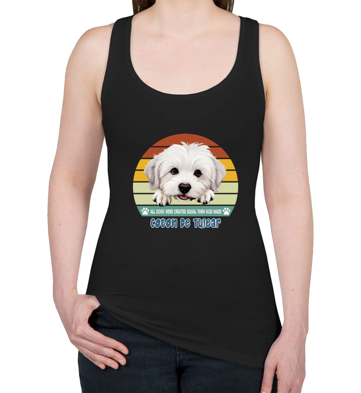 All Dogs Were Created Equal Coton De Tulear Women's Racerback Tank Top