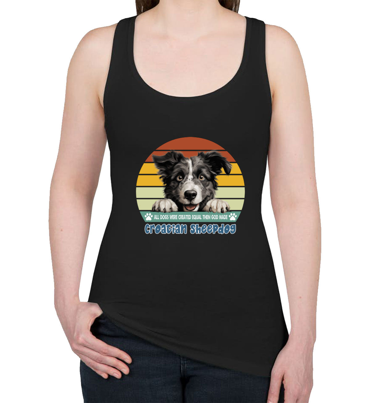 All Dogs Were Created Equal Croatian Sheepdog Women's Racerback Tank Top