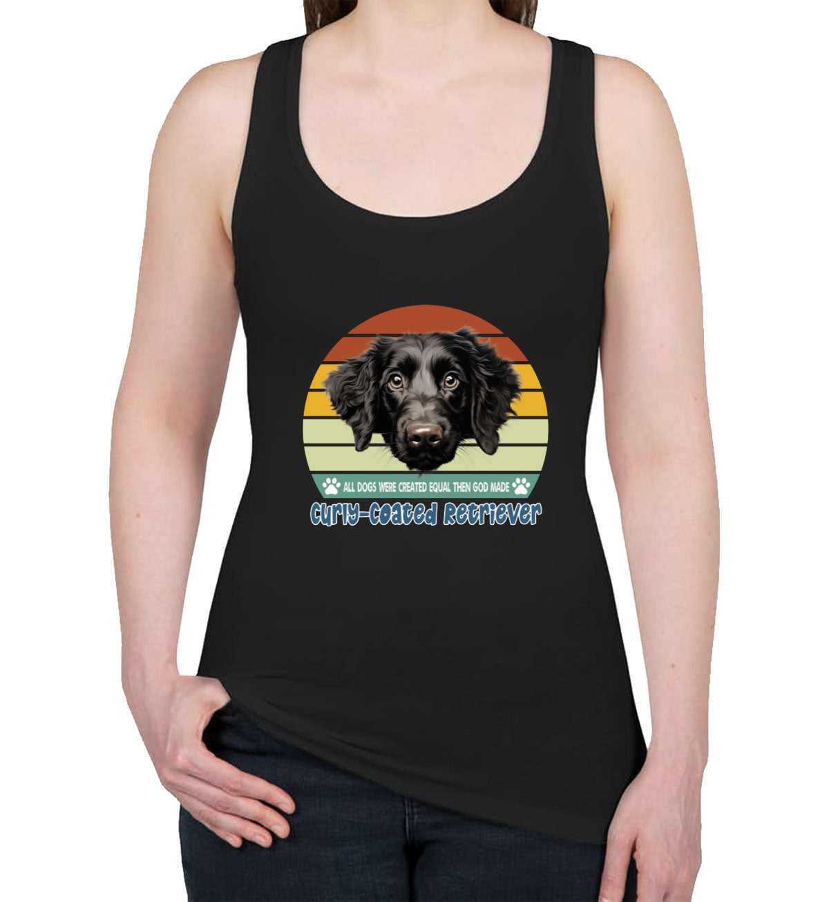 All Dogs Were Created Equal Curly Coated Retriever Women's Racerback Tank Top