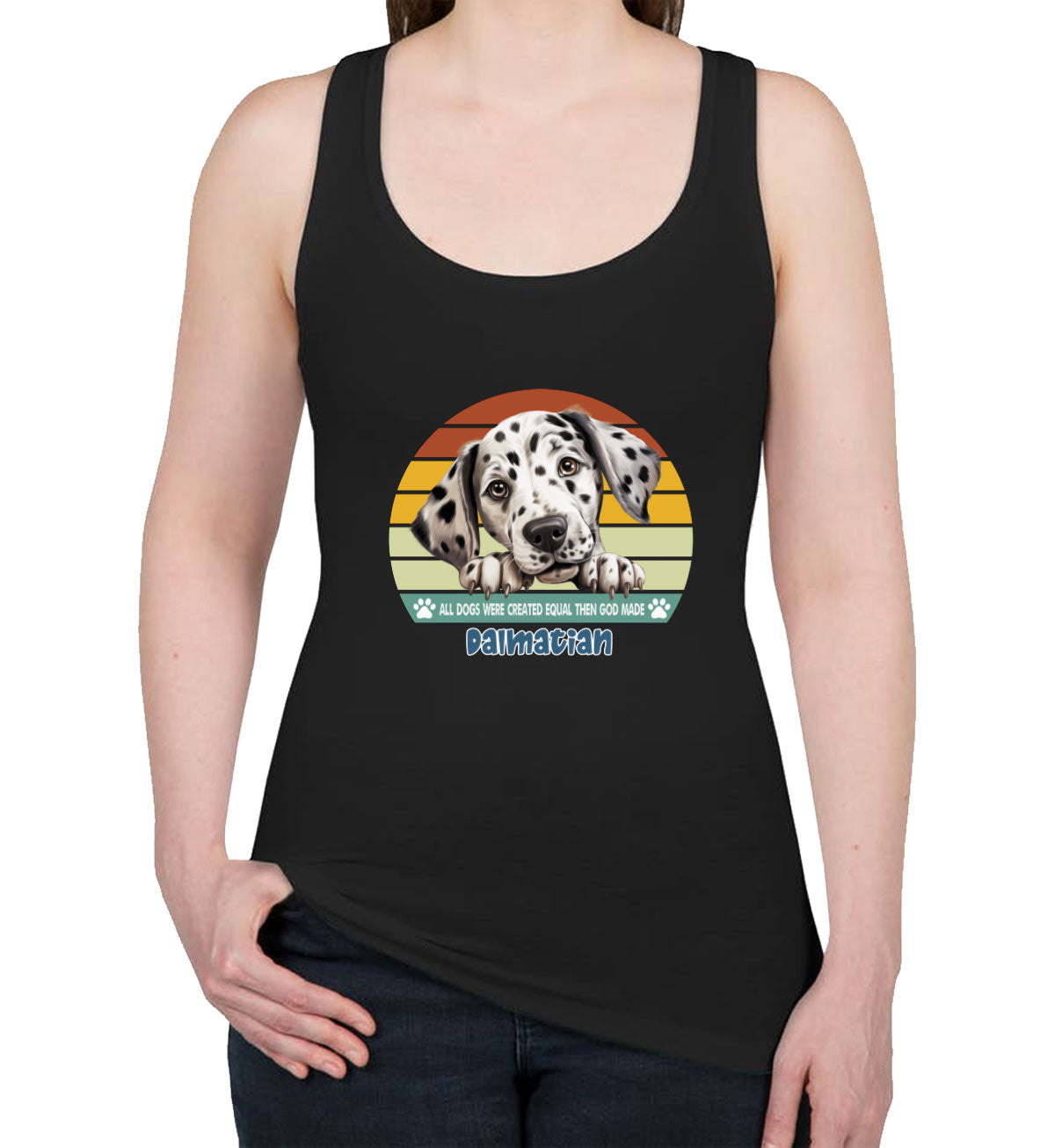 All Dogs Were Created Equal Dalmatian Women's Racerback Tank Top