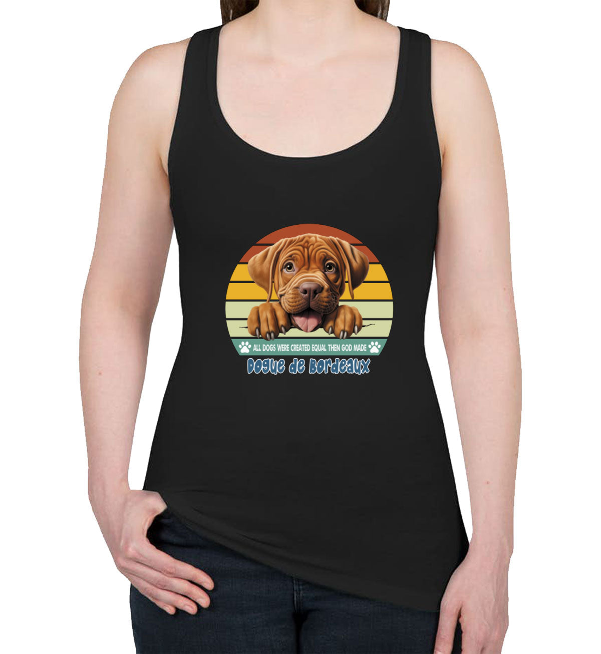 All Dogs Were Created Equal Dogue De Bordeaux Women's Racerback Tank Top