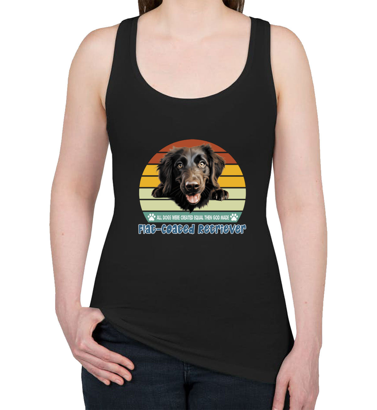 All Dogs Were Created Equal Flat-Coated Retriever Women's Racerback Tank Top