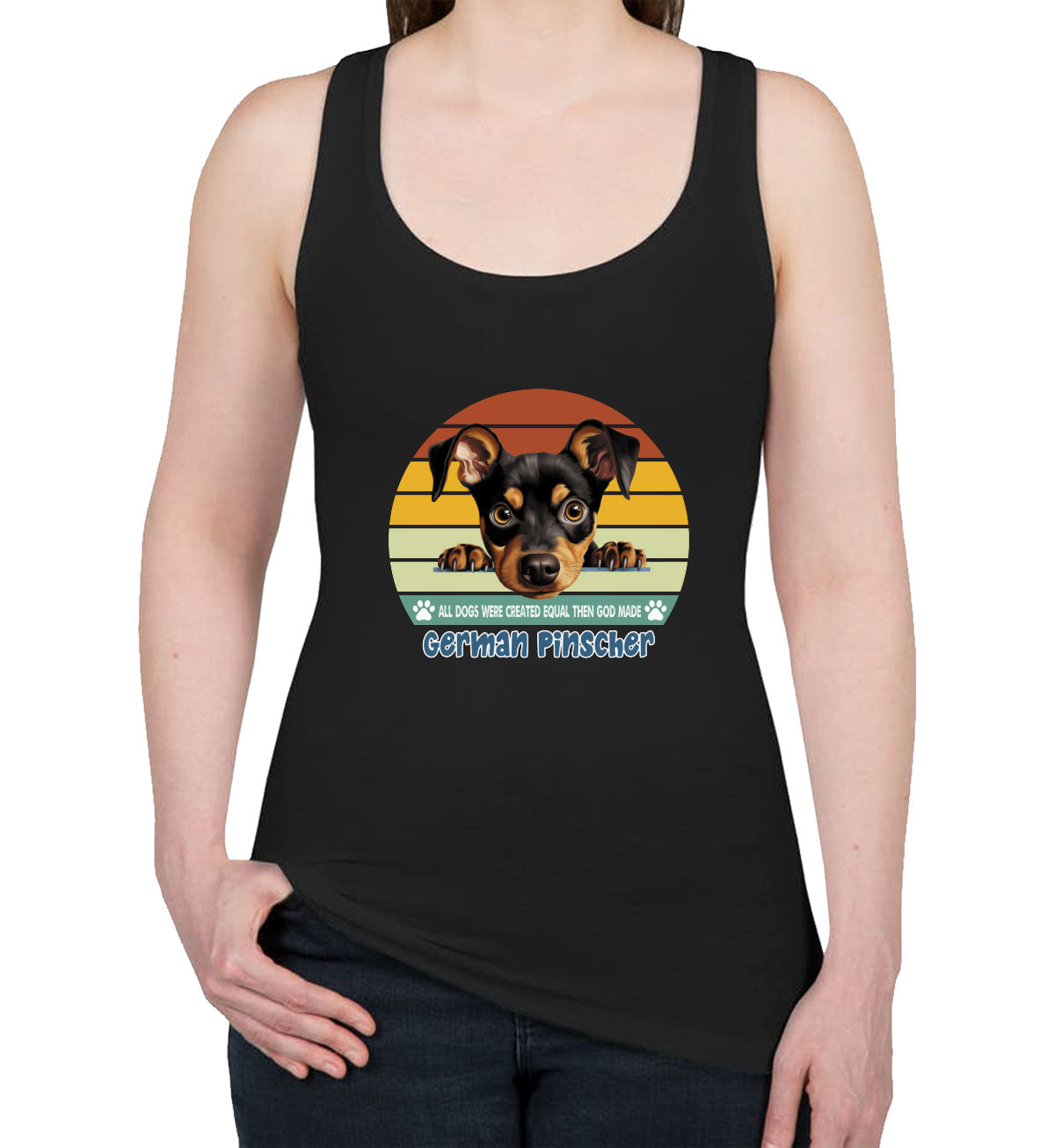 All Dogs Were Created Equal German Pinscher Women's Racerback Tank Top