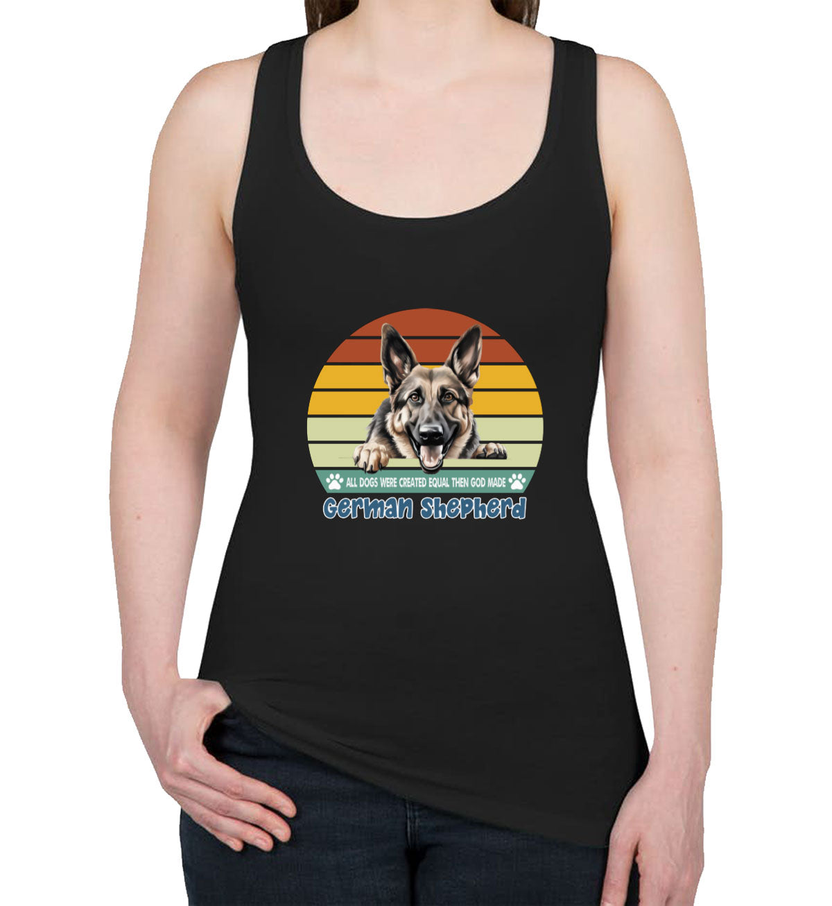 All Dogs Were Created Equal German Shepherd Women's Racerback Tank Top