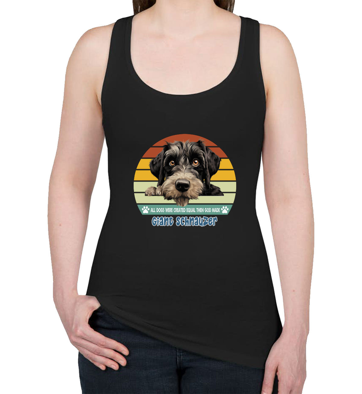 All Dogs Were Created Equal Giant Schnauzer Women's Racerback Tank Top