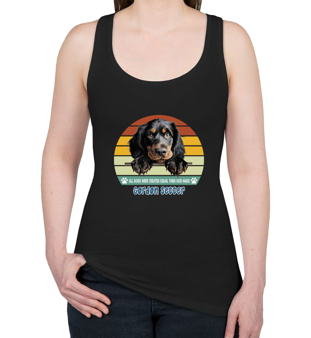 All Dogs Were Created Equal Gordon Setter Women's Racerback Tank Top