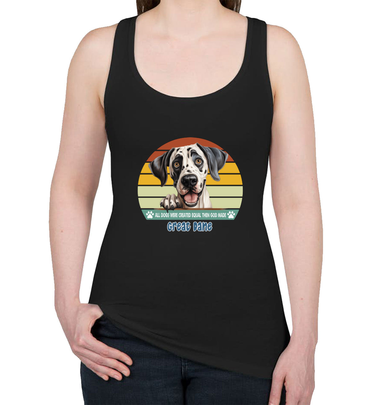 All Dogs Were Created Equal Great Dane Women's Racerback Tank Top