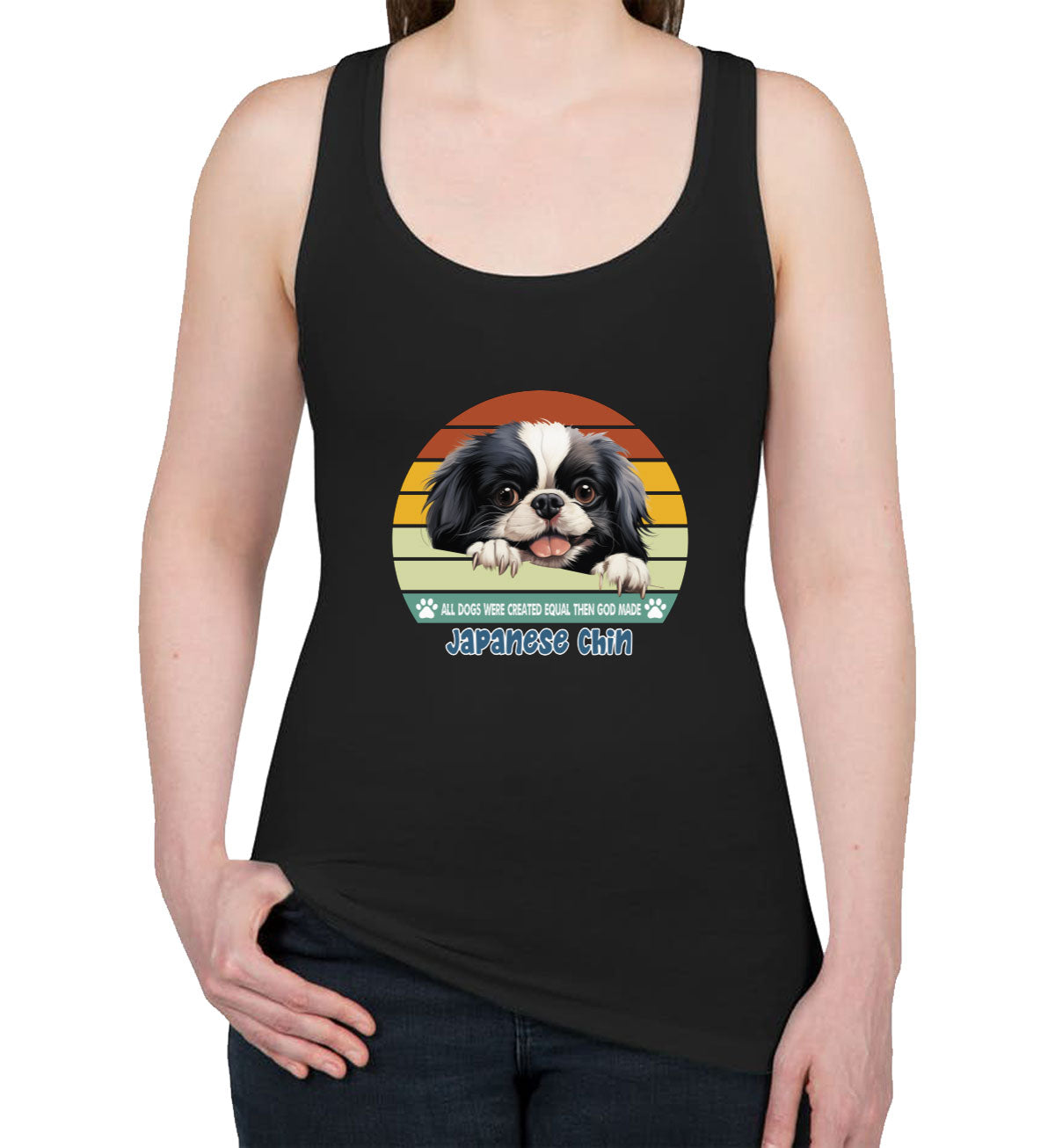 All Dogs Were Created Equal Japanese Chin Women's Racerback Tank Top