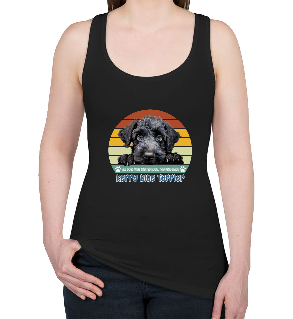 All Dogs Were Created Equal Kerry Blue Terrier Women's Racerback Tank Top