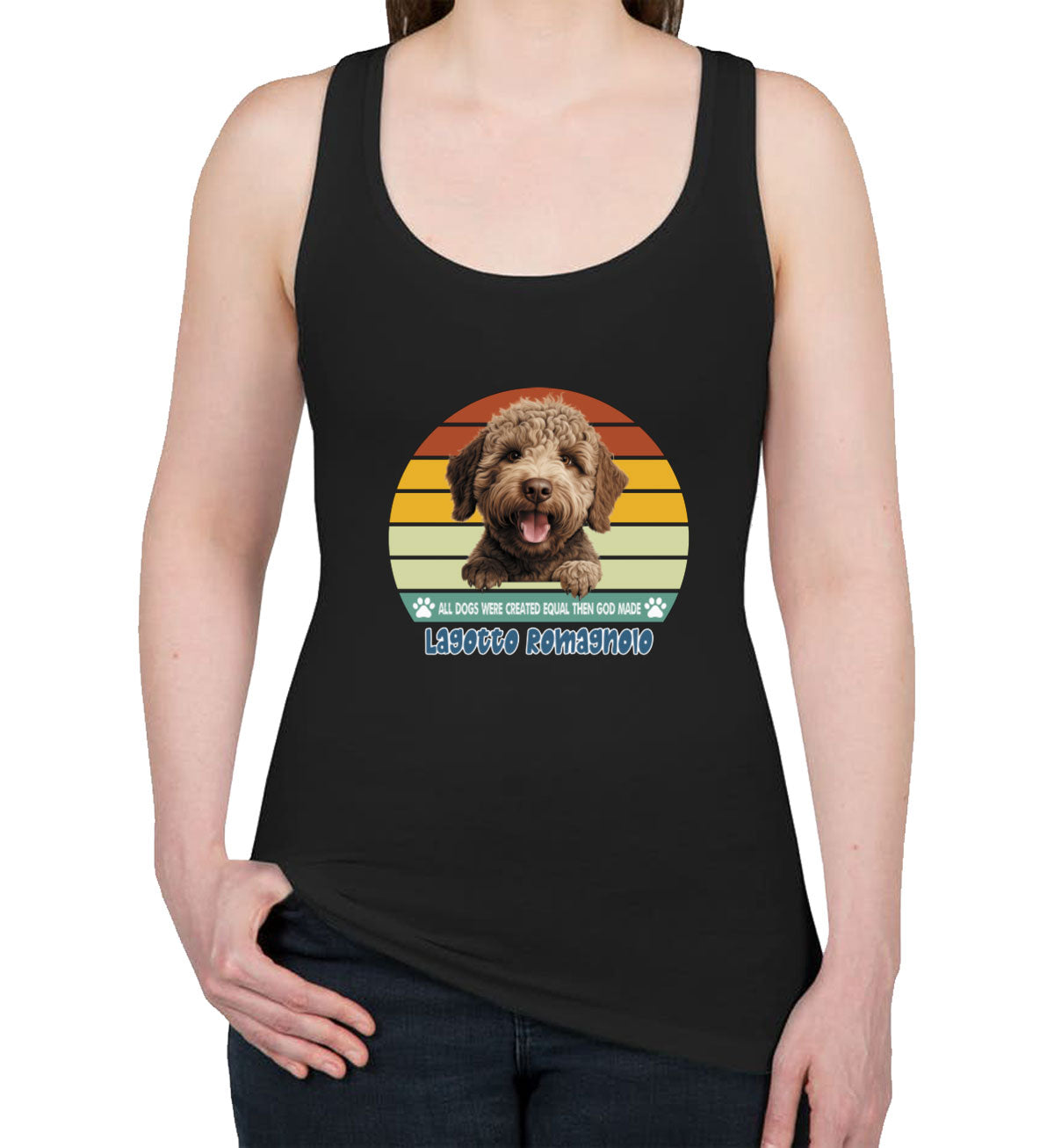 All Dogs Were Created Equal Lagotto Romagnolo Women's Racerback Tank Top
