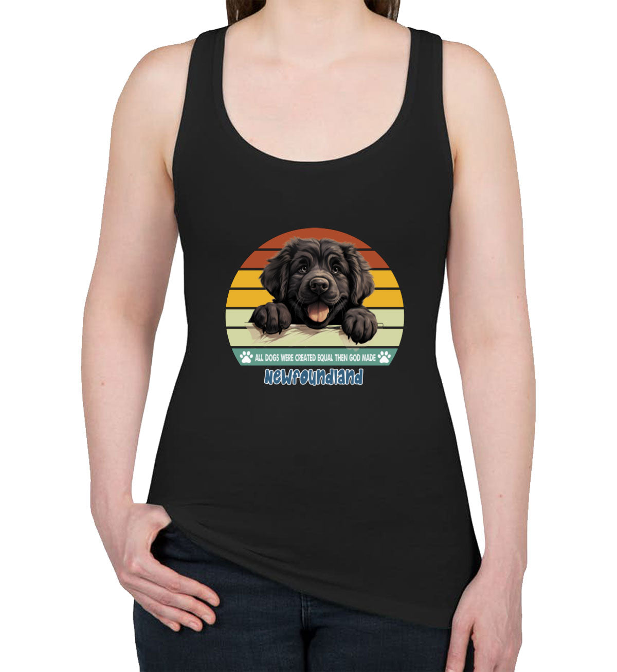 All Dogs Were Created Equal Newfoundland Women's Racerback Tank Top