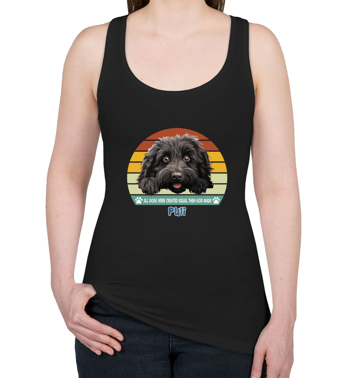 All Dogs Were Created Equal Puli Women's Racerback Tank Top