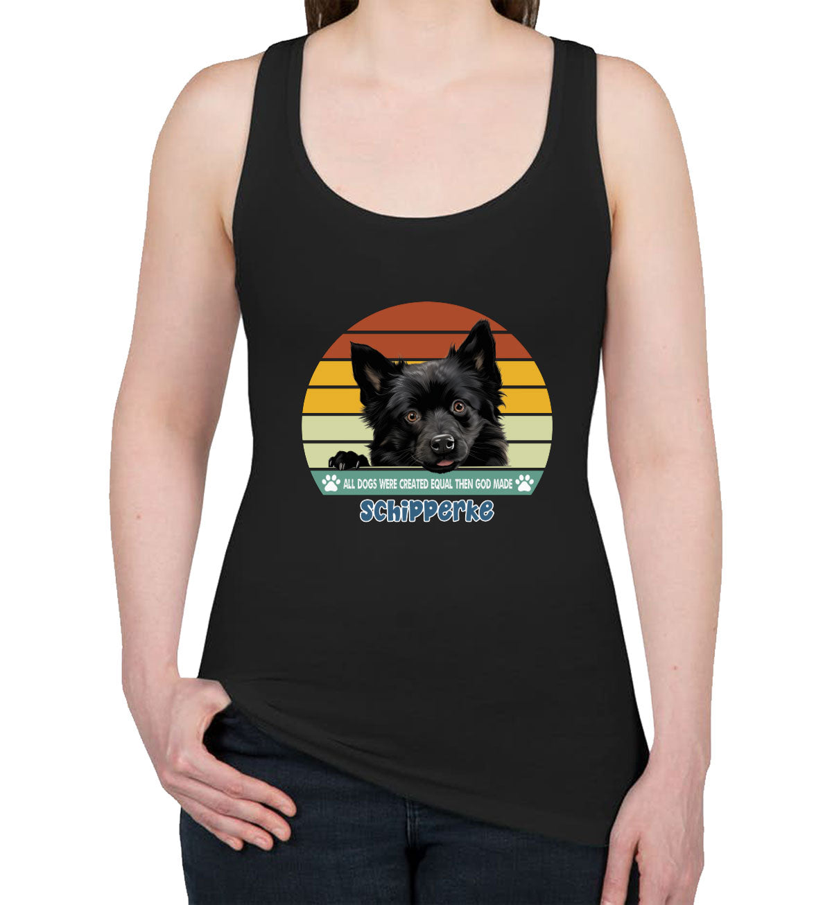 All Dogs Were Created Equal Schipperke Women's Racerback Tank Top