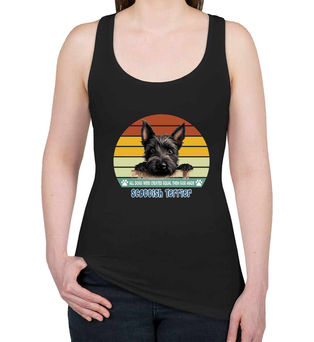 All Dogs Were Created Equal Scottish Terrier Women's Racerback Tank Top