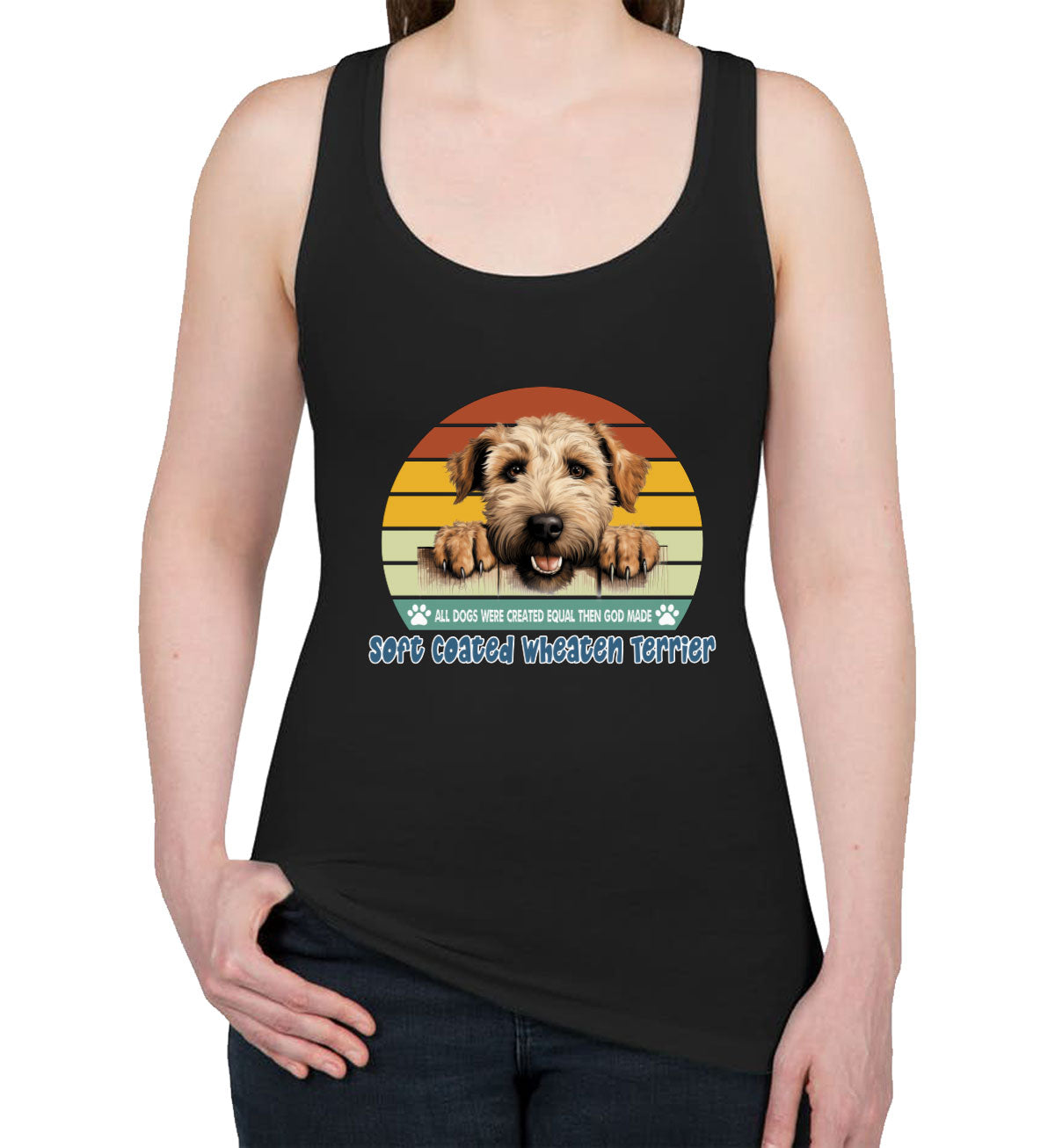 All Dogs Were Created Equal Soft Coated Wheaten Terrier Women's Racerback Tank Top