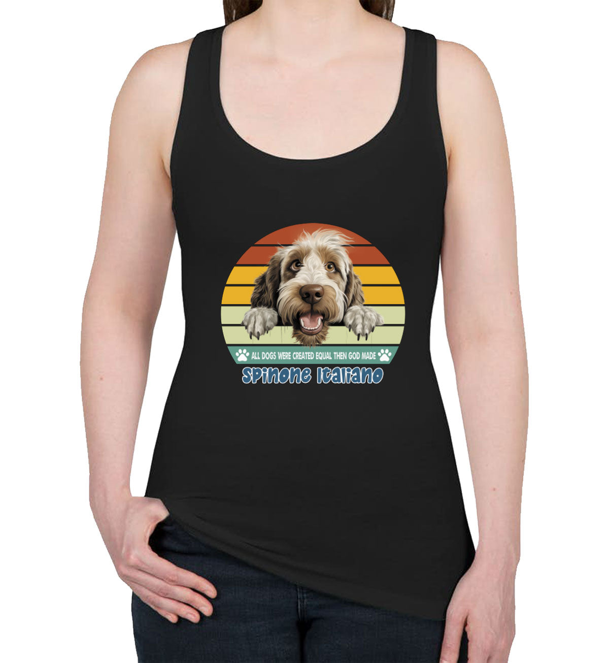 All Dogs Were Created Equal Spinone Italiano Women's Racerback Tank Top